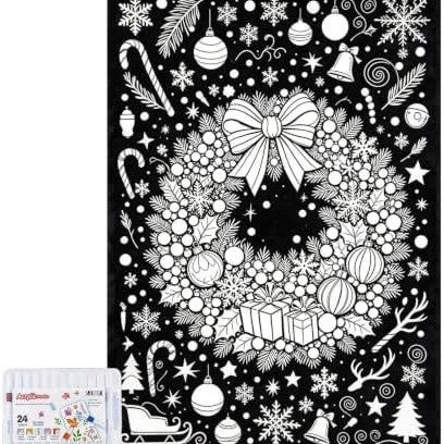 Christmas DIY Coloring Blanket with Markers